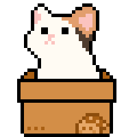 猫 meme，坐在纸箱里的像素猫